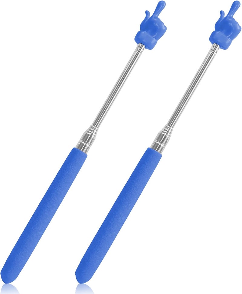 LYMXsd 2PCS Pointer Stick for Classroom – Multipurpose Teacher Pointer Stick, Extendable Classroom Pointer and Finger Pointer Stick, Engaging Colors, Classroom Essentials for Effective Presentations Blue - Image 1